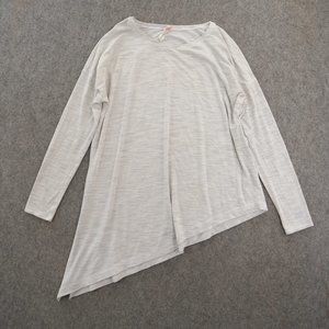 Lululemon Top Womens 8 Gray Long Sleeve Asymmetrical Round Neck Relaxed